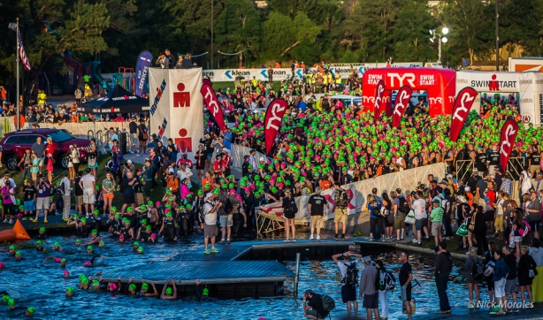 Entering the Water at Ironman Texas 